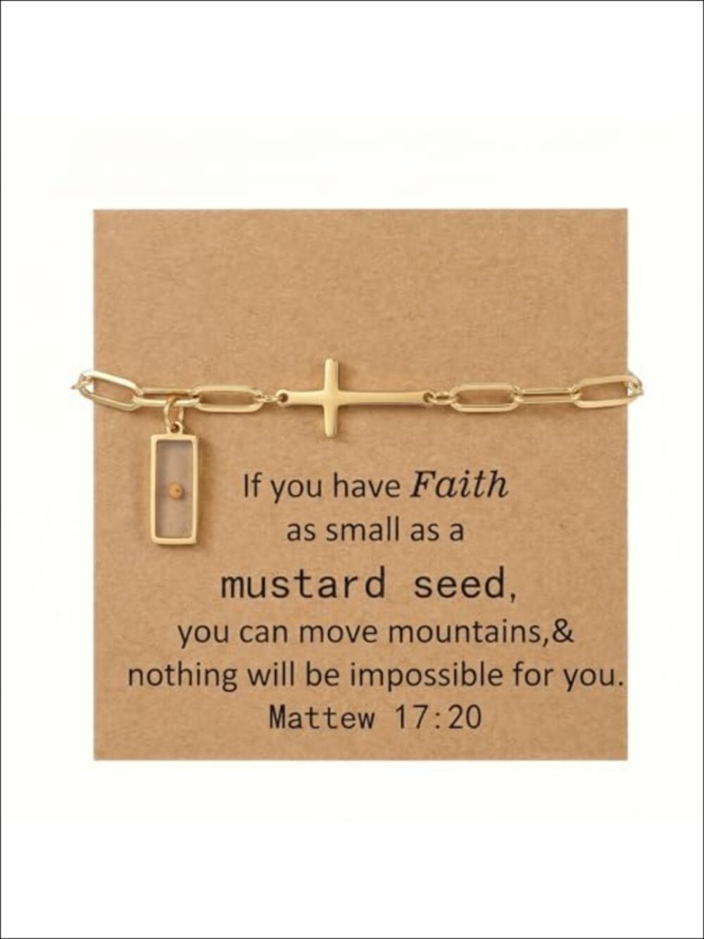 Mustard Seed Shell Bracelet Christian Faith Stainless Steel